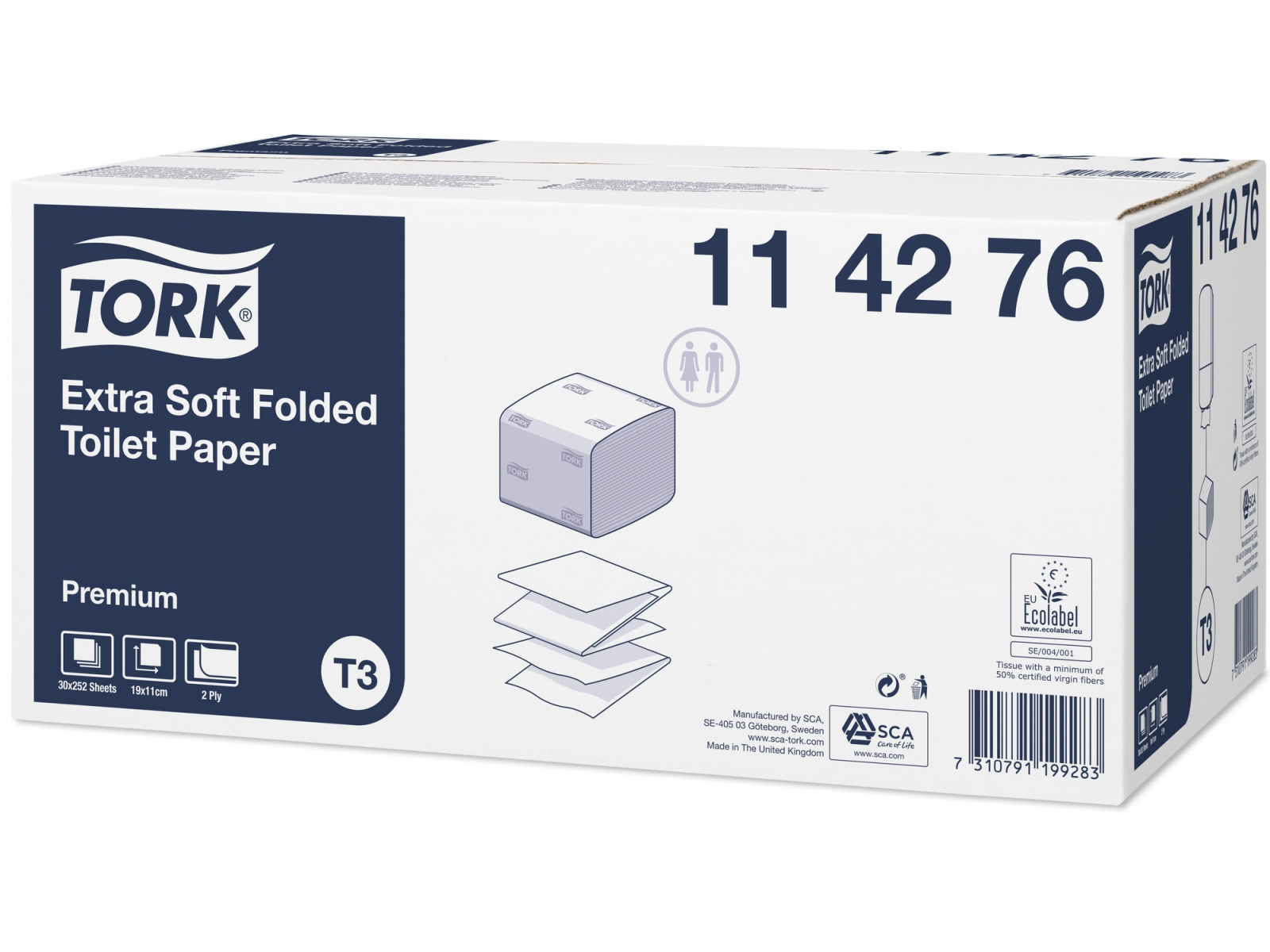 Papier toaletowy w listkach Tork 114276 Premium T3 x30